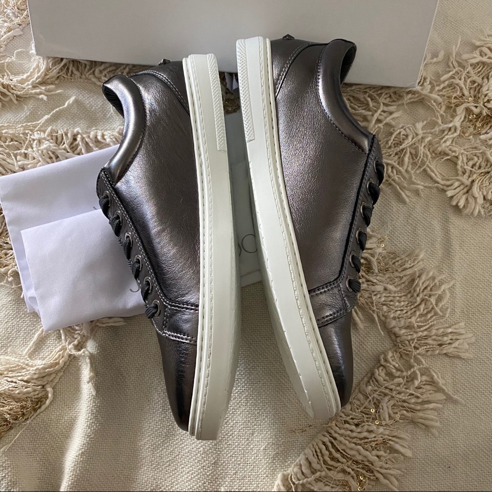 Jimmy Choo Men's Black Leather Sneakers - Picture 2 of 8